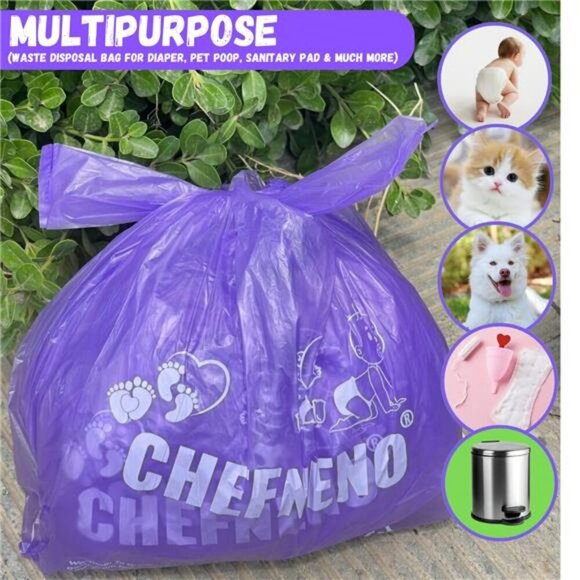 Disposable Diaper Bags 600 Count Baby Powder Scented Poop Waste Sack - Picture 6 of 8